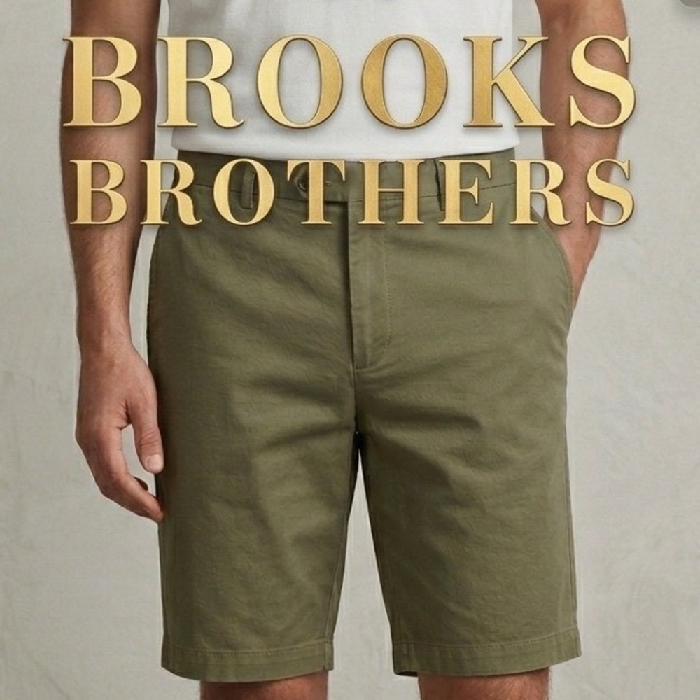 Brooks Brothers Mens Green Khaki Bermuda Preppy Classic Cotton Golf Shorts 40"